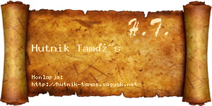 Hutnik Tamás névjegykártya
